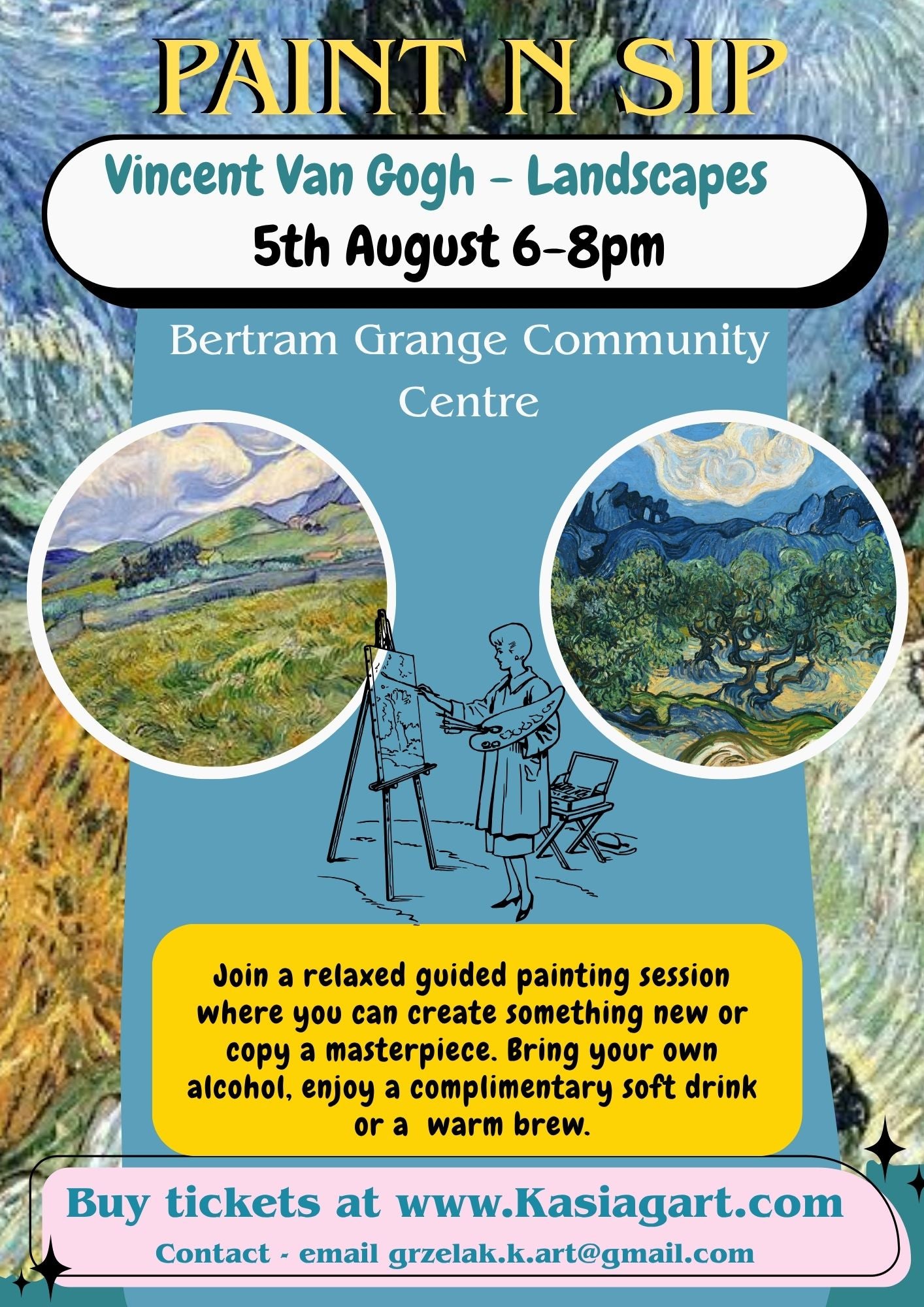 5th AUGUST 2026 Paint n Sip - Bertram Grange Community Centre