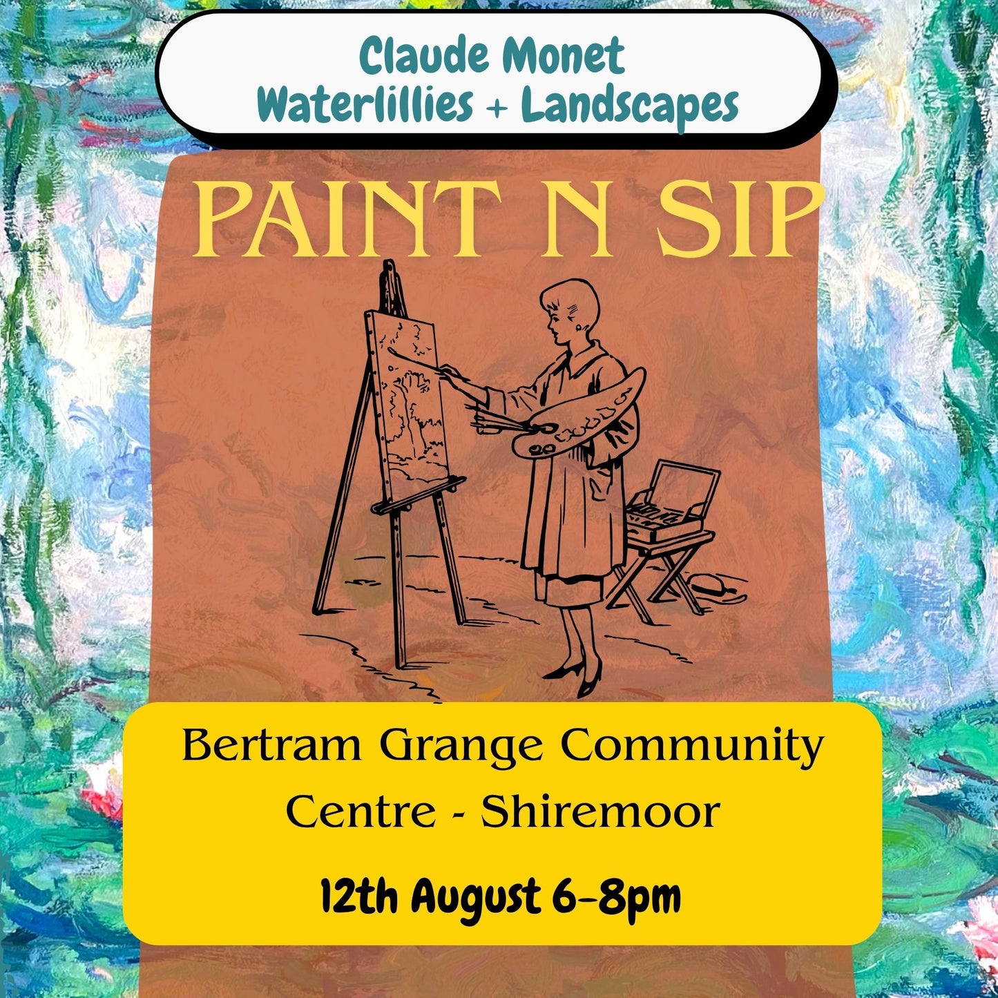 12th AUGUST '26 - Paint n Sip - Bertram Grange Community centre